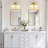2-Light Dimmable Vanity Light with Glass Shades-302283387