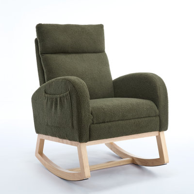Teddy Upholstered Rocking Chair with Adjustable Footstool