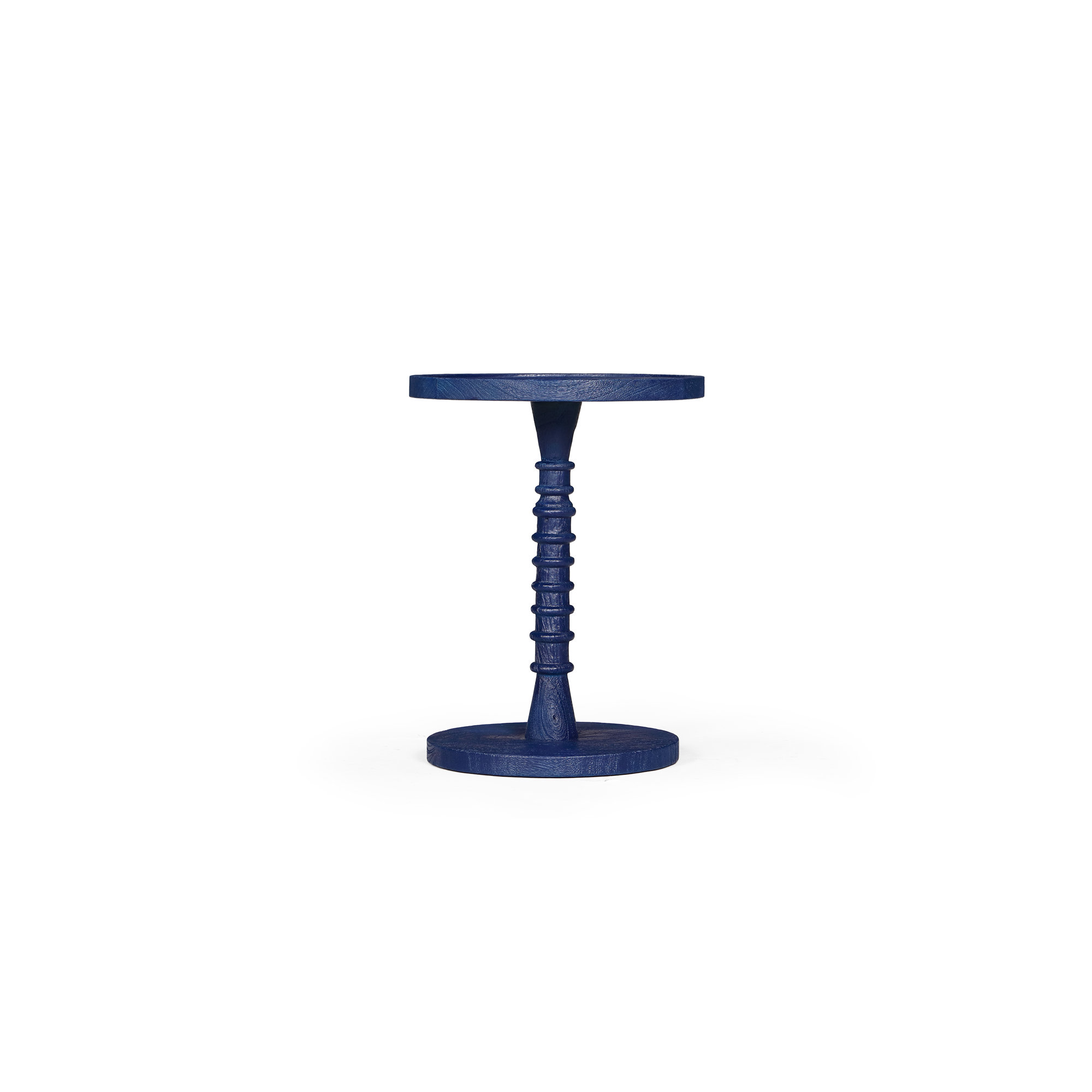 Linda Threaded Drink Table, Navy Blue