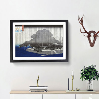 Evening Rain on the Karasaki Pine by Utagawa Hiroshige - Picture Frame Painting Print