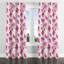 Panneaux de rideaux à motif floral - Rideau à œillets rose fuchsia - 1 panneau-907040799-907040796