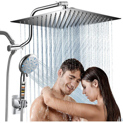 12 Inch All Metal 3-Way Rain Shower Head -  INSALER, HJY13ZT