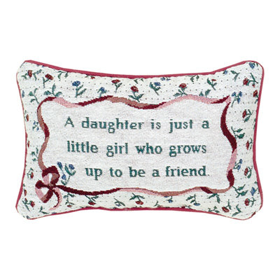 Manual Woodworkers & Weavers Multicolor Rectangle Decorative Pillow Polyester Printed Daughter Word 12.5 in x 8 in