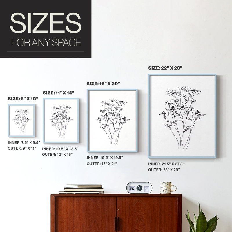 Farmhouse Plants I, reproduction encadrée - bois massif, Bleu, H 10 po x l 8 po