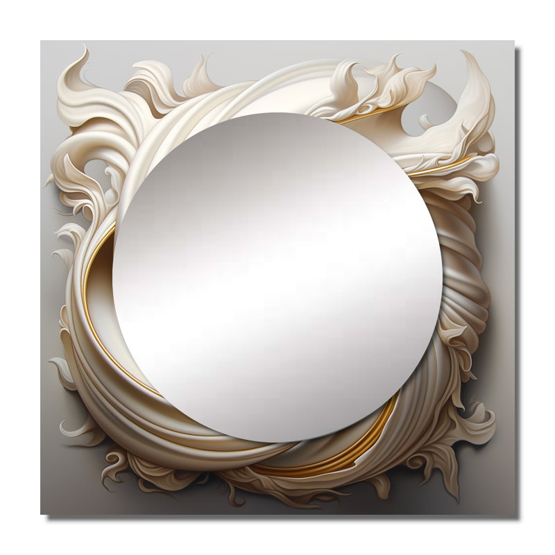 Golchehr - Abstract Spirals Square Mirror Wall Decor For Bedroom, 29" x 29"
