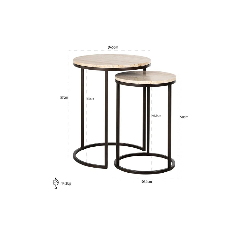 Avalon Stone Top Nesting Tables