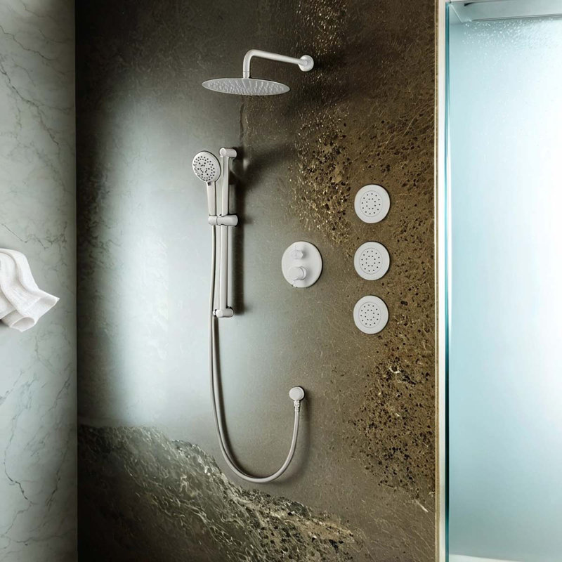 Système de douche, pomme de douche cascade avec douche à main, Chrome chrome