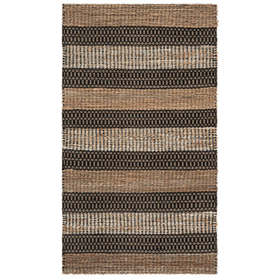 Rafael Geometric Flatweave Black/Natural Area Rug