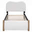 Lit plateforme tapissier avec pieds et gigogne en bois