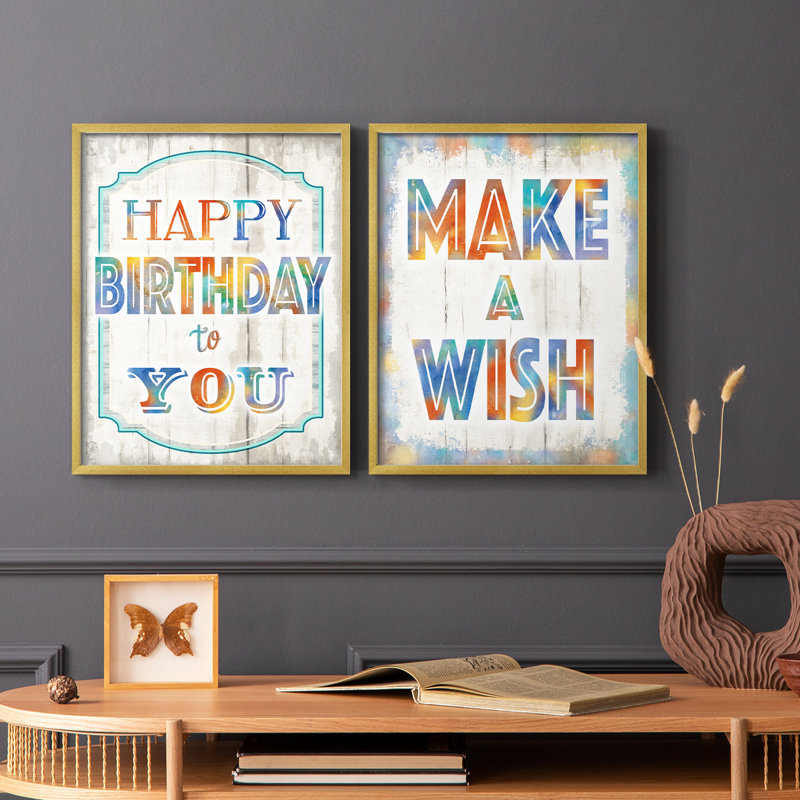 «Happy Birthday to You», impression encadrée de qualité supérieure - prête à être accrochée - aucun clou requis - aucun clou requis