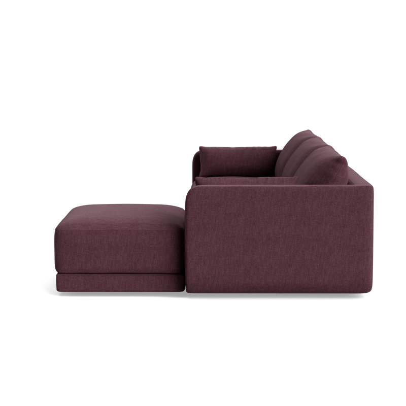 Eva Sofa With Chaise (116"), Performance Weave - Aubergine