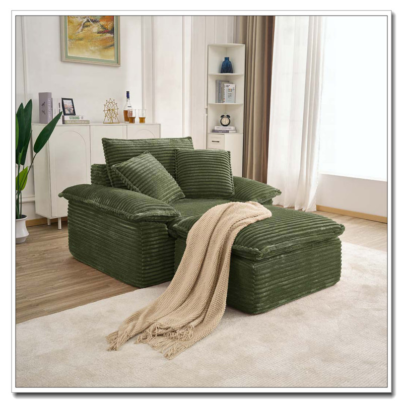 Fauteuil surdimensionné et demi 47 po, Vert