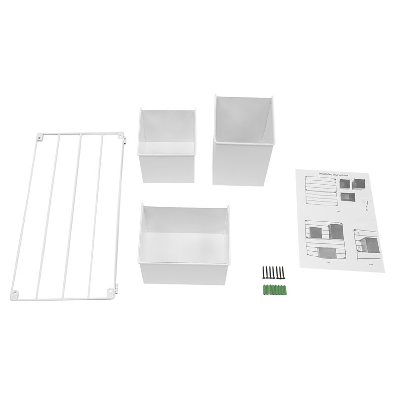 19.69" Wall Pot Planter with 3 Pots, White