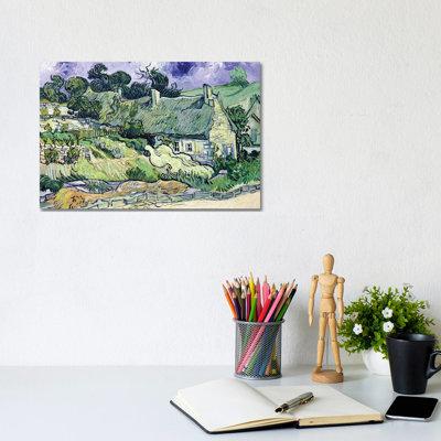Chaumières à Cordeville, Auvers-sur-Oise, 1890 - Giclée sur toile tendue avec châssis