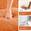Orange en forme de L 4 avec tissu, sans assemblage, accoudoir incurvé pour le confort, base coulissante, rembourrage de rembourrage haute densité, caractéristique, éponge à récupération rapide