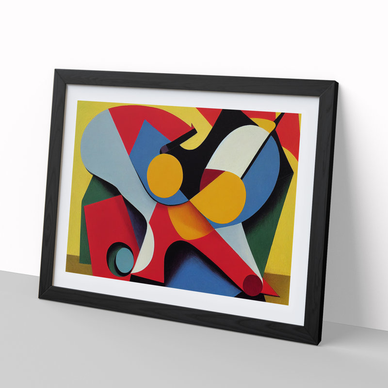 Seductive Modern Abstract - Framed Print, Black , 46cm H x 64cm W x 2cm D