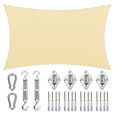 Royal Shade Rectangle Pro Ring Shade Sail With Hardware Kit