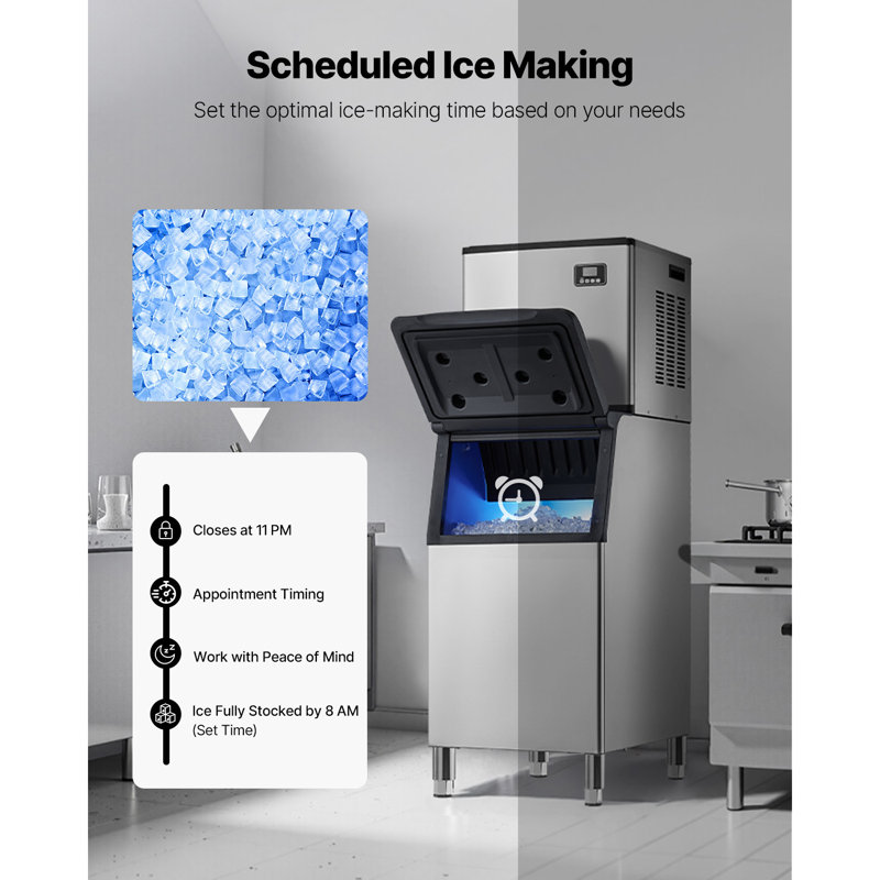 Commercial Ice Maker Machine - Head 360 lbs/Day Self-Cleaning Ice Machine,Modular Ice Cube Machine for Restaurant Hotel - Head Only