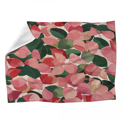 Jeté en molleton Petals - Jetés floraux pour canapés ou lits