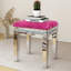 Mikayil Glass Mirrored Accent Stool Solid Wood Vanity Stool-920334876
