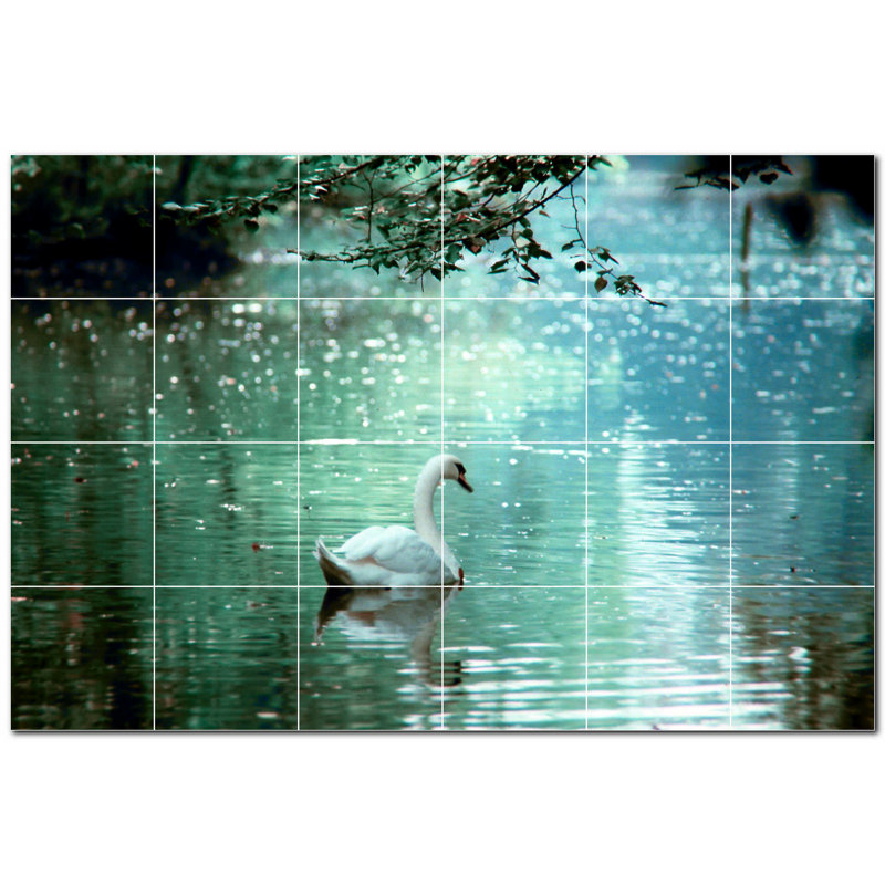 Murale en céramique satinée Bird Photo 6 po x 6 po