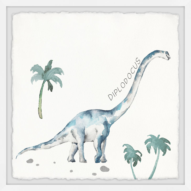 Ensemble de 4 reproductions encadrées de dinosaures Caron, H 24 po x l 24 po x P 1,5 po