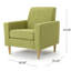 Élégante chaise d'appoint moderne, tissu vert, idéale pour la maison
