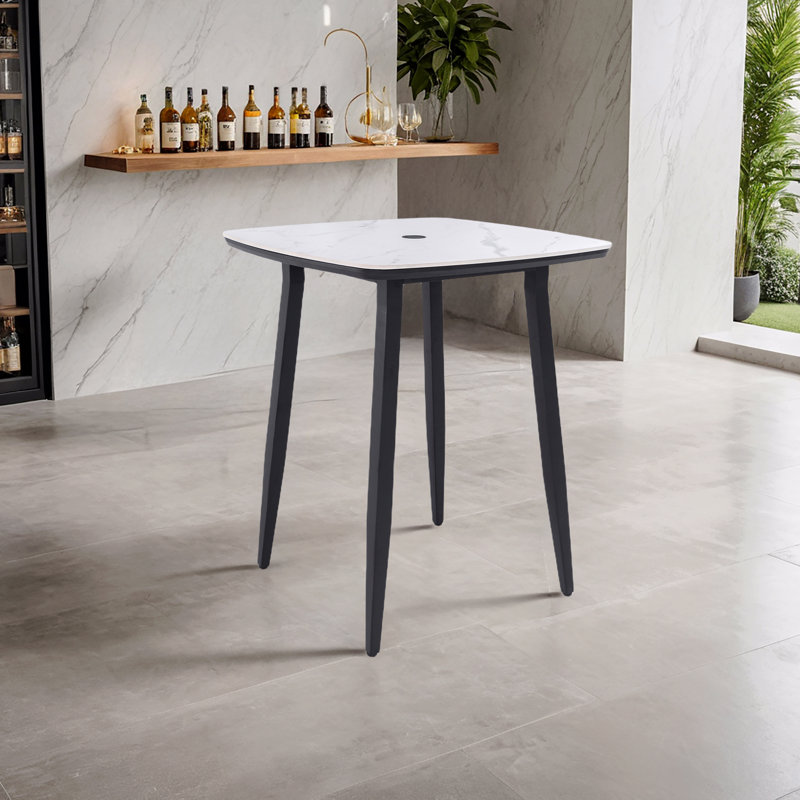 Table de bar extérieure carrée 35,4 po Modern Modern