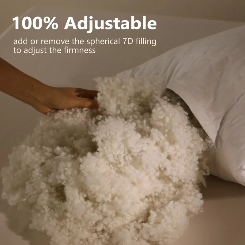 Queen Size White Extra Firm Support Pillow, Bed Pillow For Side And Back Sleepers, Queen