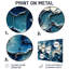 Décoration murale blanche et bleue «Silence Of Perception I» - Collages abstraits en métal-731528571