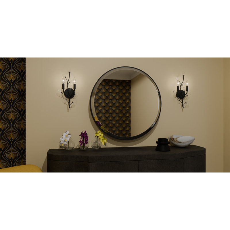 Heiress 2-Light Bronze Wall Sconce, Matte Black