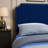 Blue Queen Panel Bed With Scooped Headboard