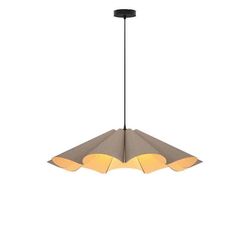 Delfina 1-Light Single Pendant, Gray Oak, 5.9" H x 23.6" W x 23.6" D