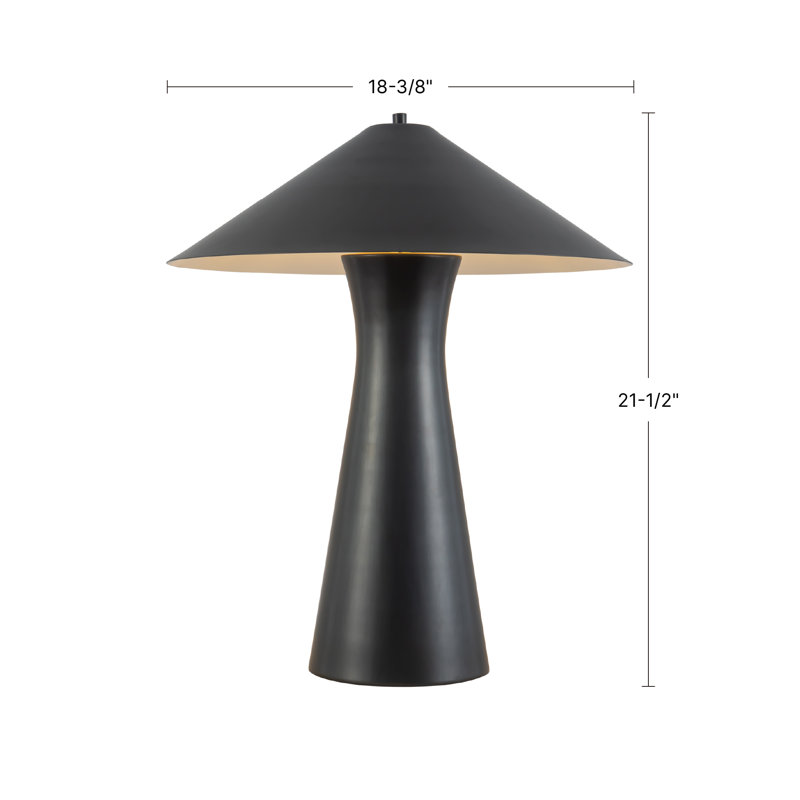 Blair 21-in Black Table Lamp, Vintage Brass