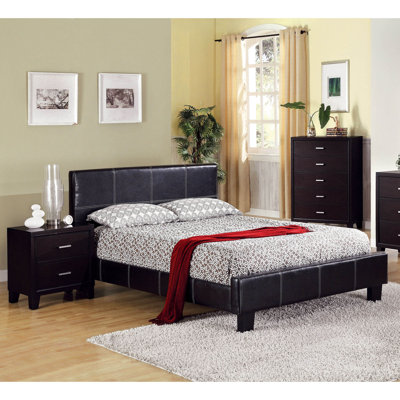 Upholstered Faux Leather Bedroom Set