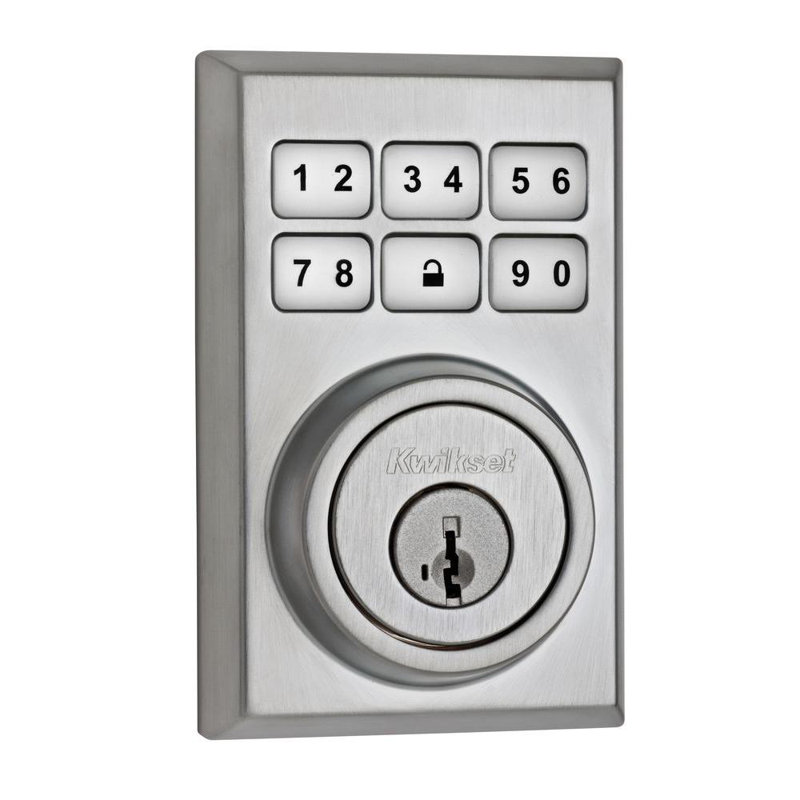 Smartcode Touchpad Electronic Deadbolt with Smartkey, Satin Chrome