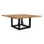  60" Natural and Black Solid Wood And Iron Frame Base Square Dining Table-129987083