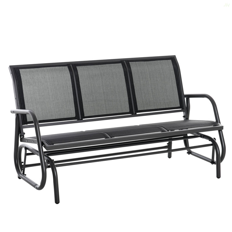 Banc oscillant pour 3 personnes Outsunny, Noir
