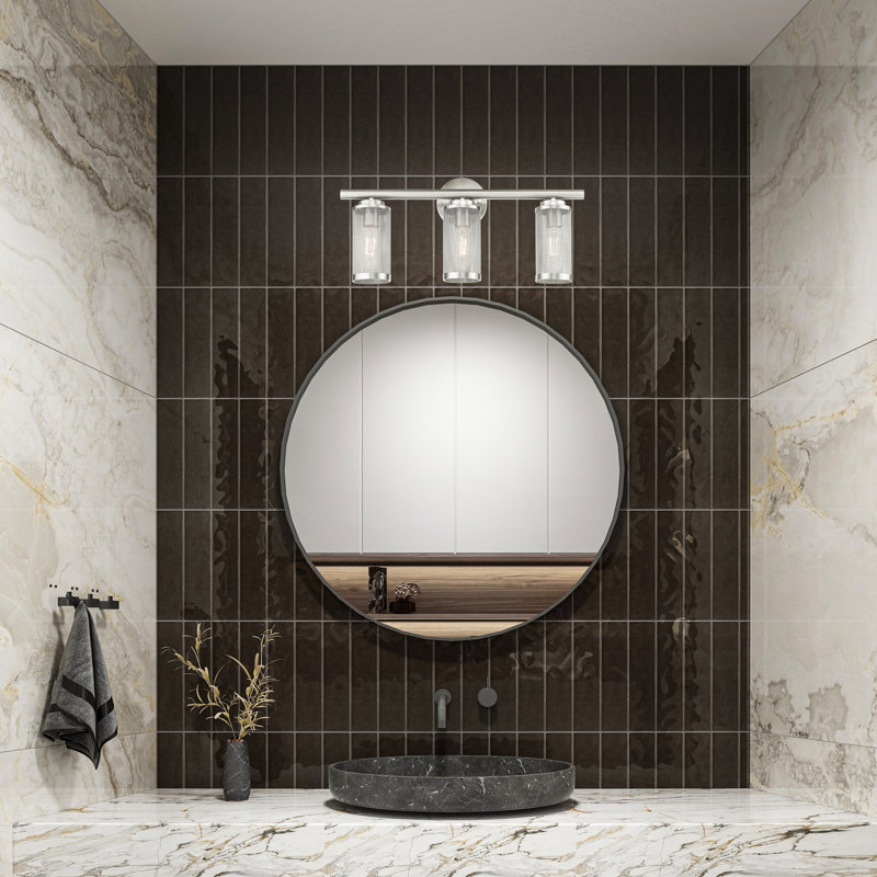 Éclairage de salle de bain à intensité variable 3 lumières Emilia, Nickel brossé