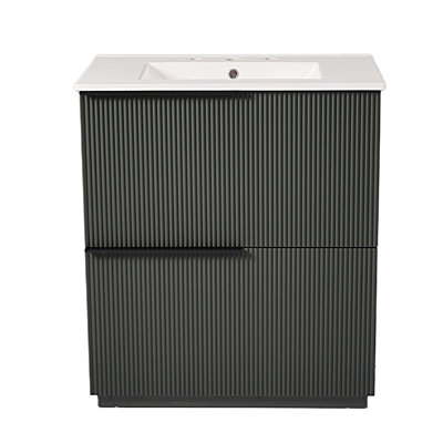 Meuble-lavabo 30 po avec lavabo en céramique et tiroirs pleine extension