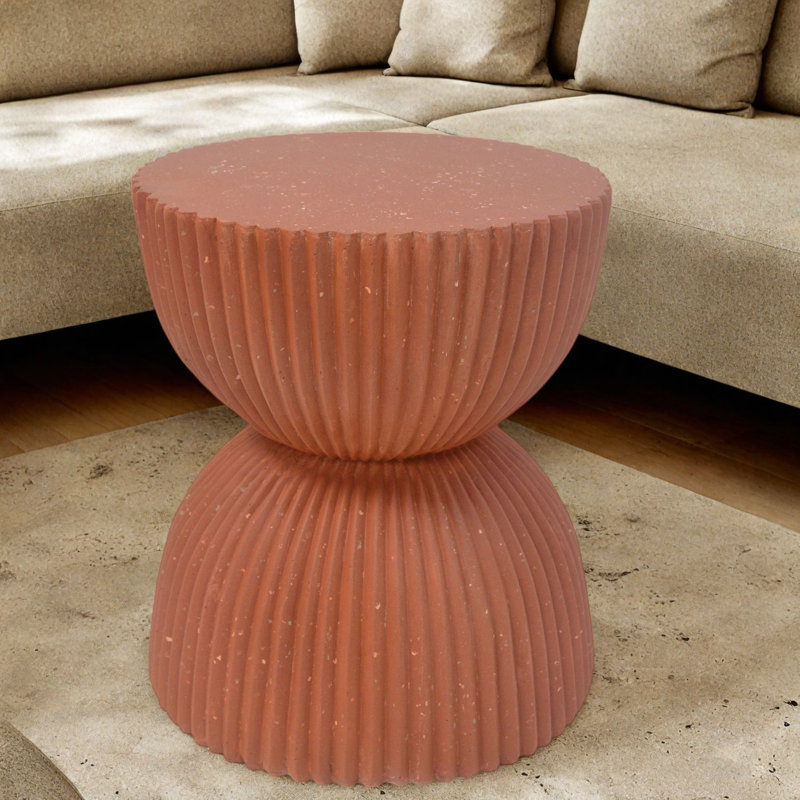 Concrete Top End Table, Orange*Orange