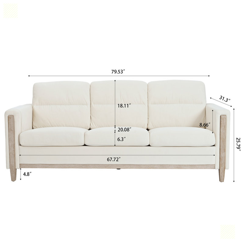 Canapé 79,6 po, Tissu beige