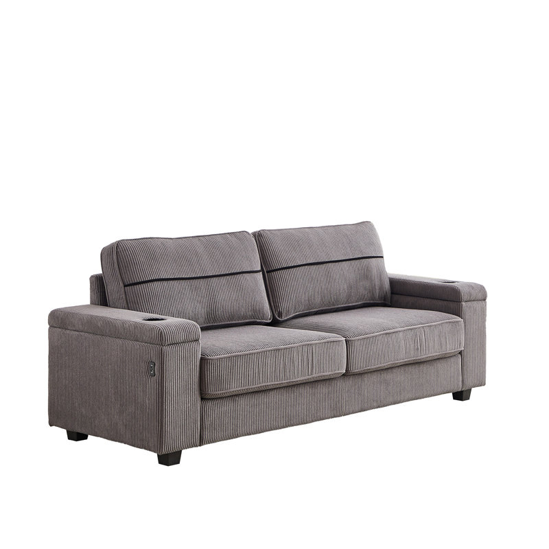 Avangaline 86.5'' Corduroy Sofa, Gray