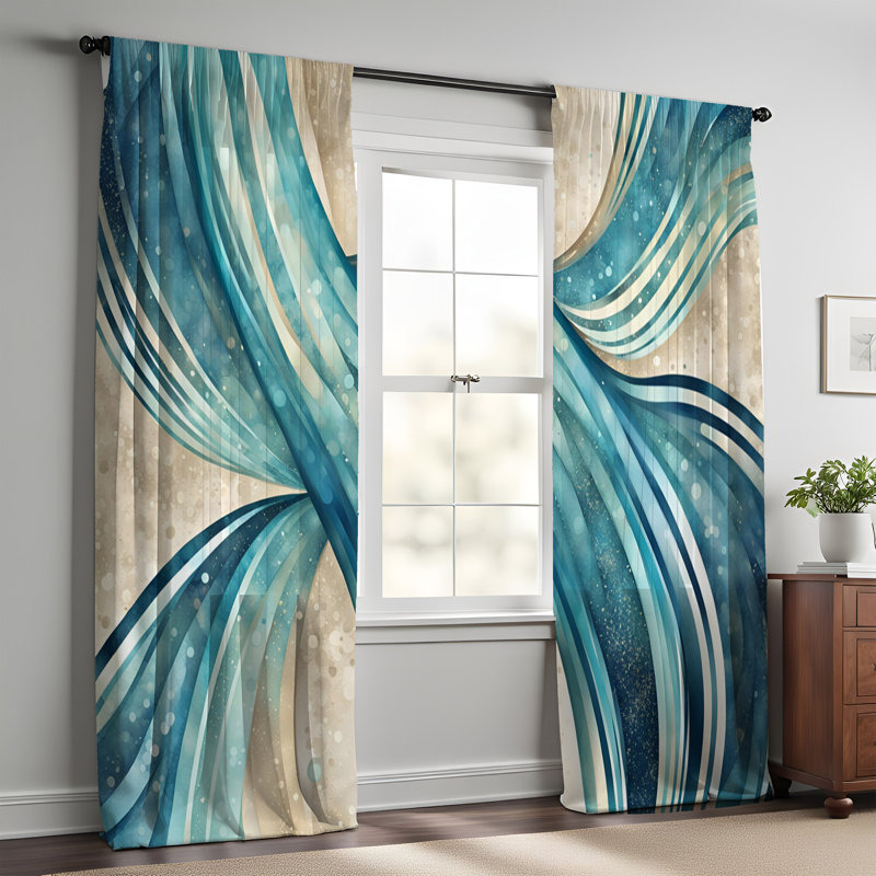 Rivo Semi Sheer Curtain Pair, 56" W x 78" L