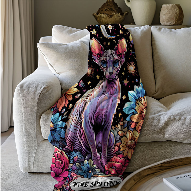 The Sphynx Tarot Card - 1 pièce Sherpa Premium, L 50 po x L 60 po