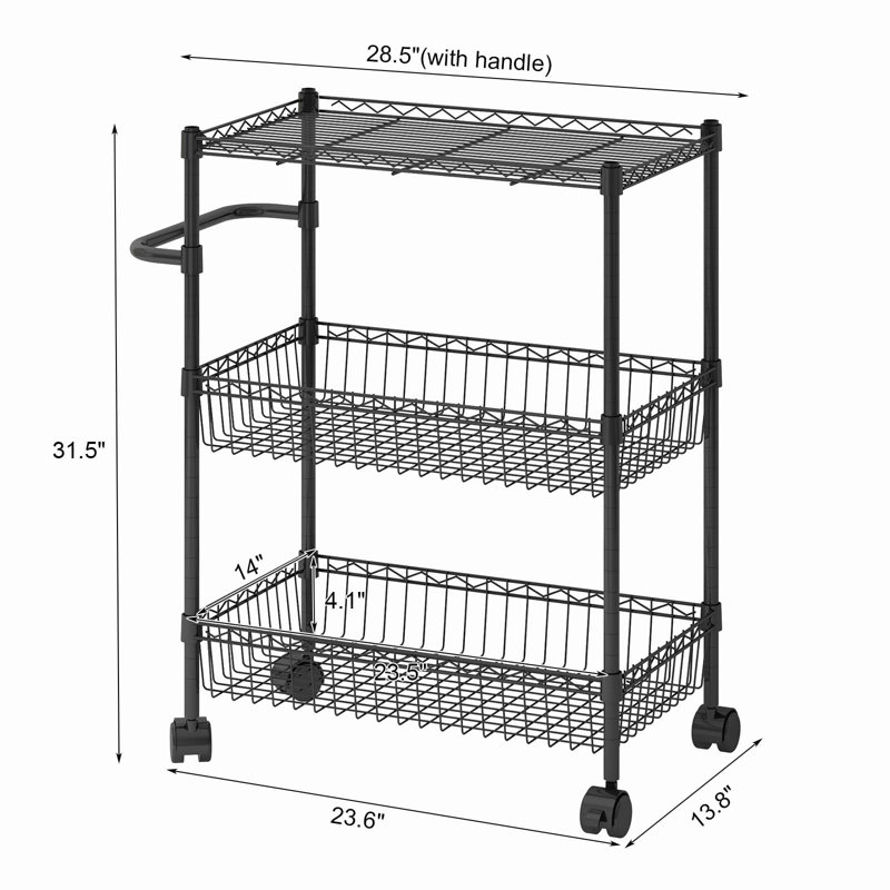 59.9 cm W Storage Rack, Natural