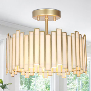 Atchison 3 - Light 13'' Shaded Drum Semi Flush Mount