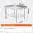 Stainless Steel Work Table, 30 x 36 x 26 Inch Commercial Food Prep Worktable, 3-Sided Backsplash Heavy-Duty Prep Worktable, Metal Work Table with Adjustable Height for Restaurant Home Hotel