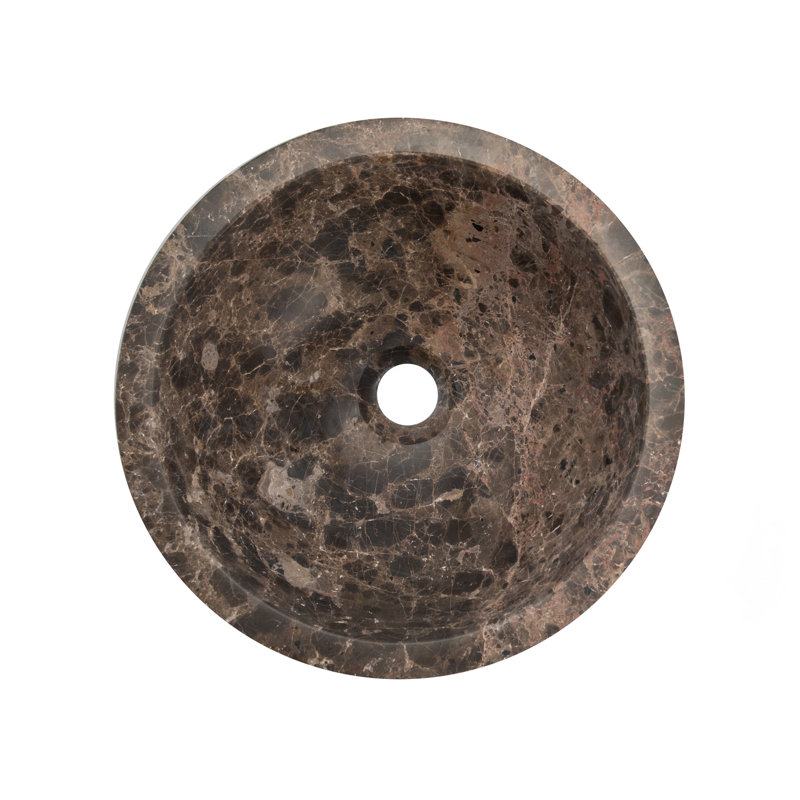 Eden Bath 14'' Brown Stone Circular Bathroom Sink