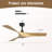  Kemp 52'' 3-Blade Standard Ceiling Fan with Remote Control，Black&Beige-814519575